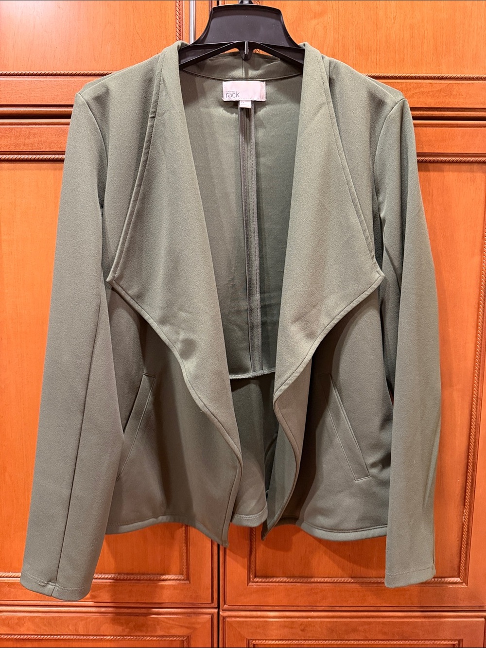 Jack Draped Open-Front Blazer - Olive